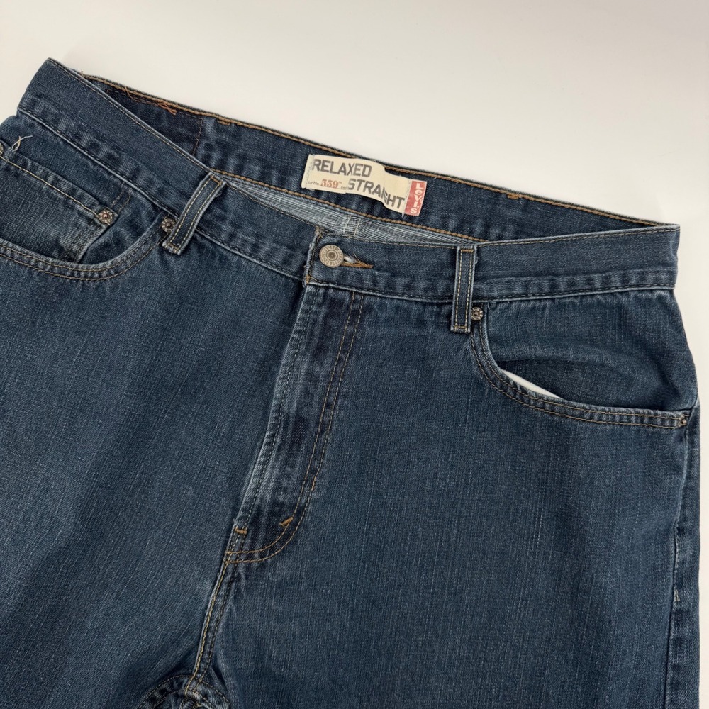 Levi's 559 Relaxed Straight Dark‎ Wash Denim Jeans Mens W38 L32